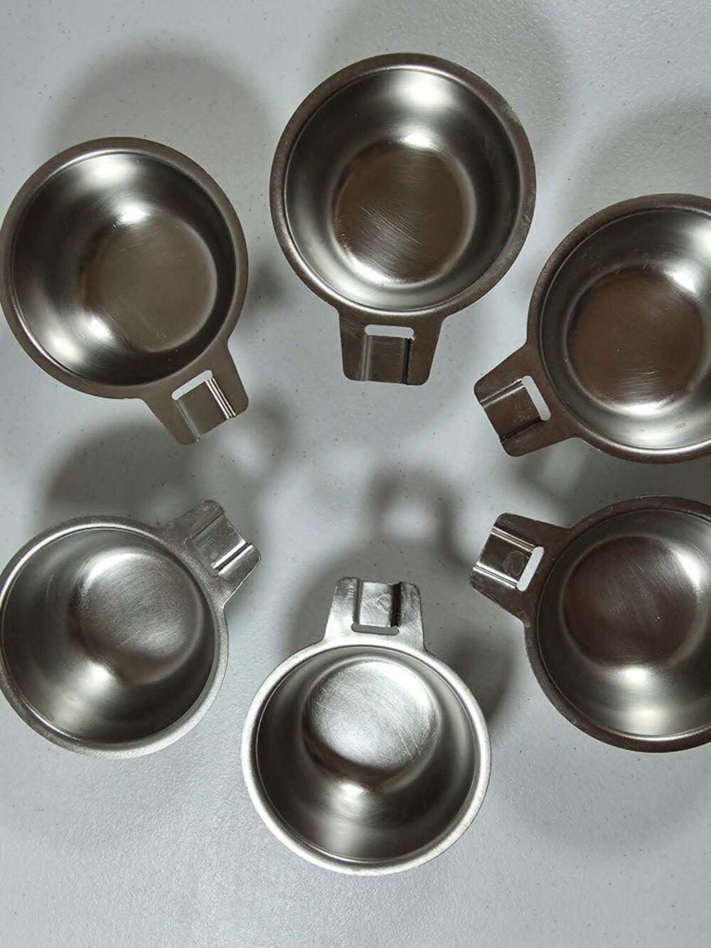 EGG POACHER REPLACEMENT CUPS STAINLESS STEEL LOT OF 6 VINTAGE